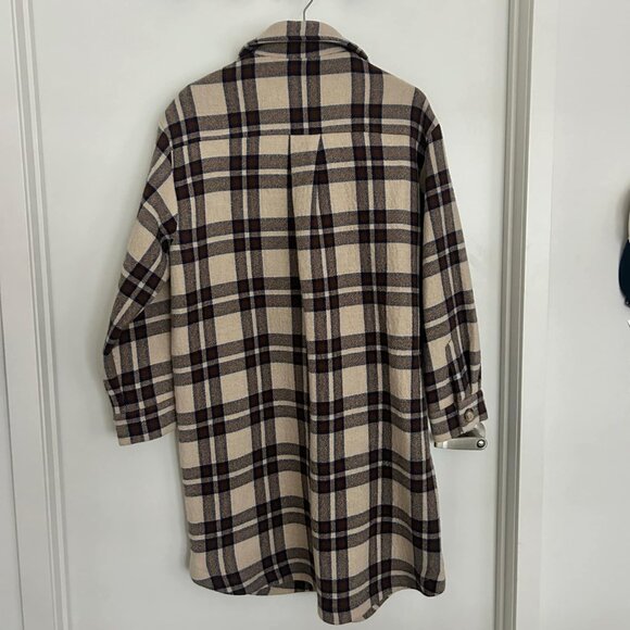 BA&SH Wool Plaid Print Coat - Picture 5 of 5